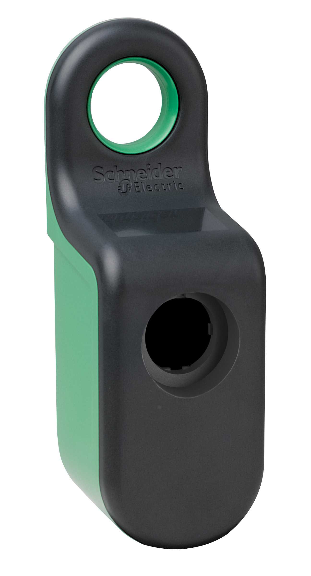 Schneider Electric - Trykknappboks i grå/grønn plast med 1 hull for trådløse trykknapper