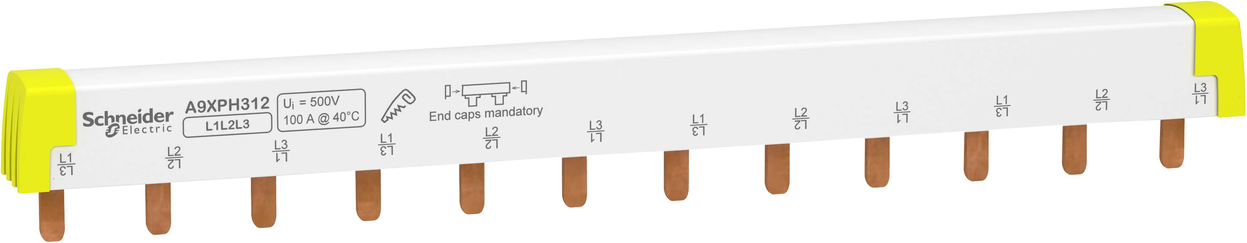Schneider Electric - Samleskinne 3P L1L2L3 12 moduler - iC60