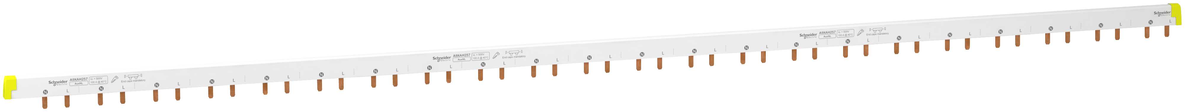 Schneider Electric - Samleskinne 2P 9mm+L1L2 57 mod iC60 automatsikring med hjelpekontakt montert