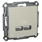 Schneider Electric - Exxact dobbel USB A+A uttak 2,1A metall
