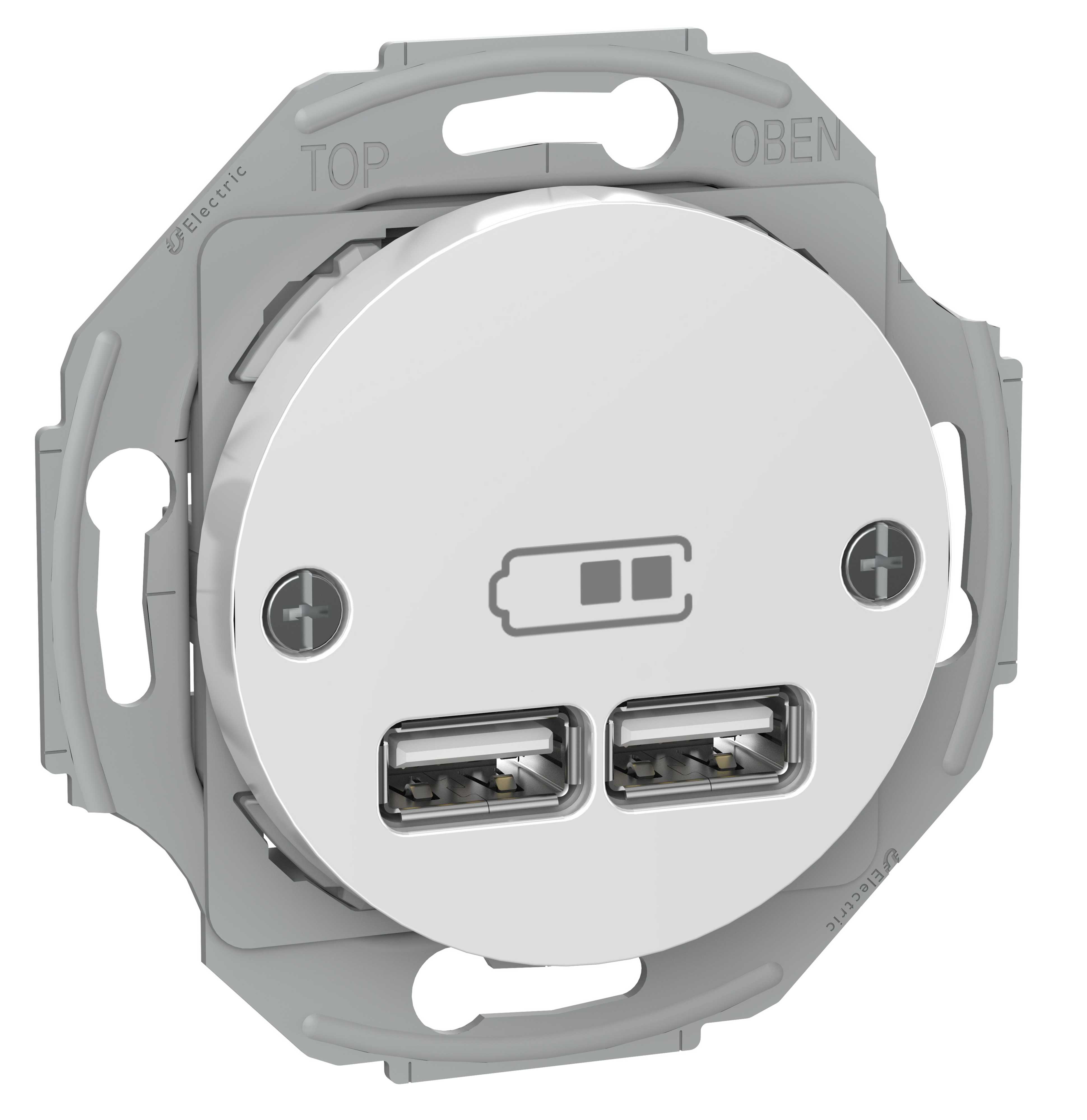 Schneider Electric - Renova dobbel USB uttak 2,1A hvit