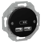 Schneider Electric - Renova dobbel USB uttak 2,1A sort