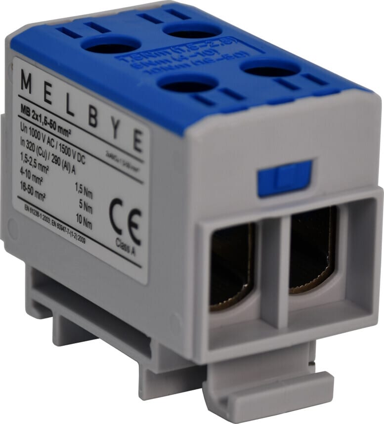 Melbye - Universalklemme, MB 2xAl/Cu 1,5-50mm² (Blå)