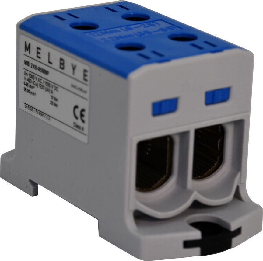 Melbye - Universalklemme, MB 2xAl/Cu 6-95mm² (Blå)