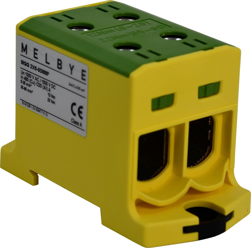 Melbye - Universalklemme, MGG 2xAl/Cu 6-95mm² (Gul/Gr.)