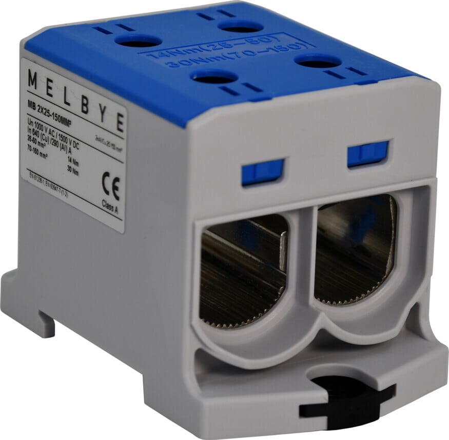 Melbye - Universalklemme, MB 2xAl/Cu 150mm² (Blå)