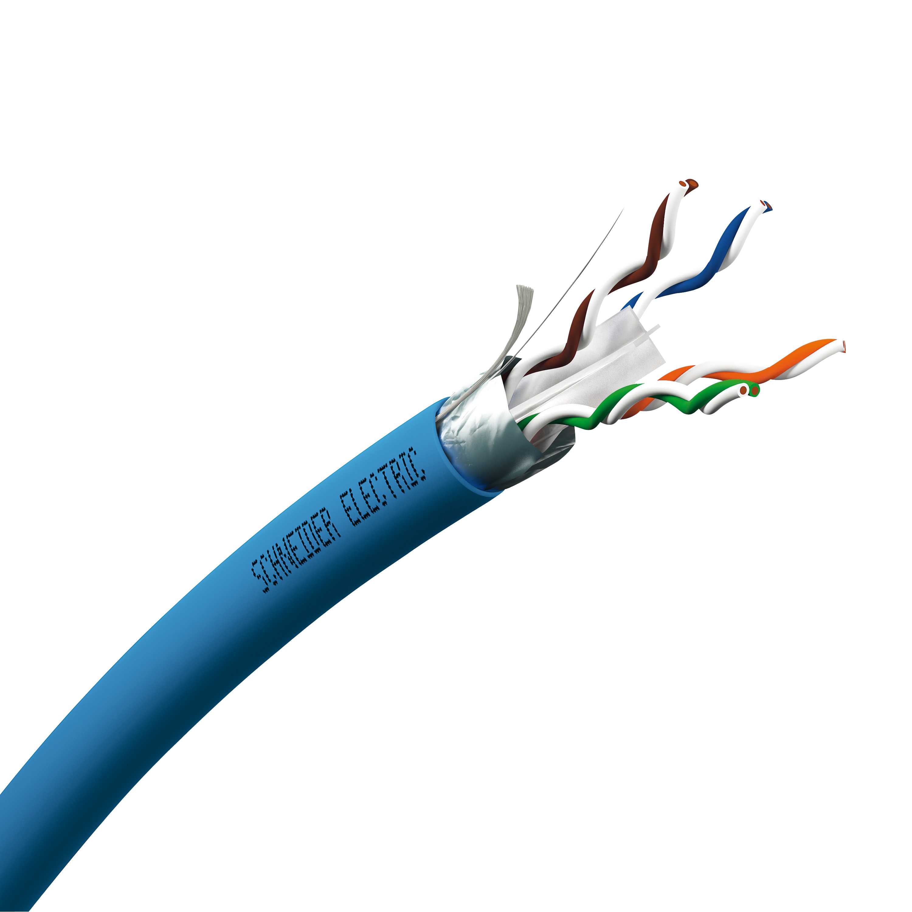 Schneider Electric - Actassi kabel U/UTP kat 6A LSOH 4p 500 m trommel, blå, brannklasse D