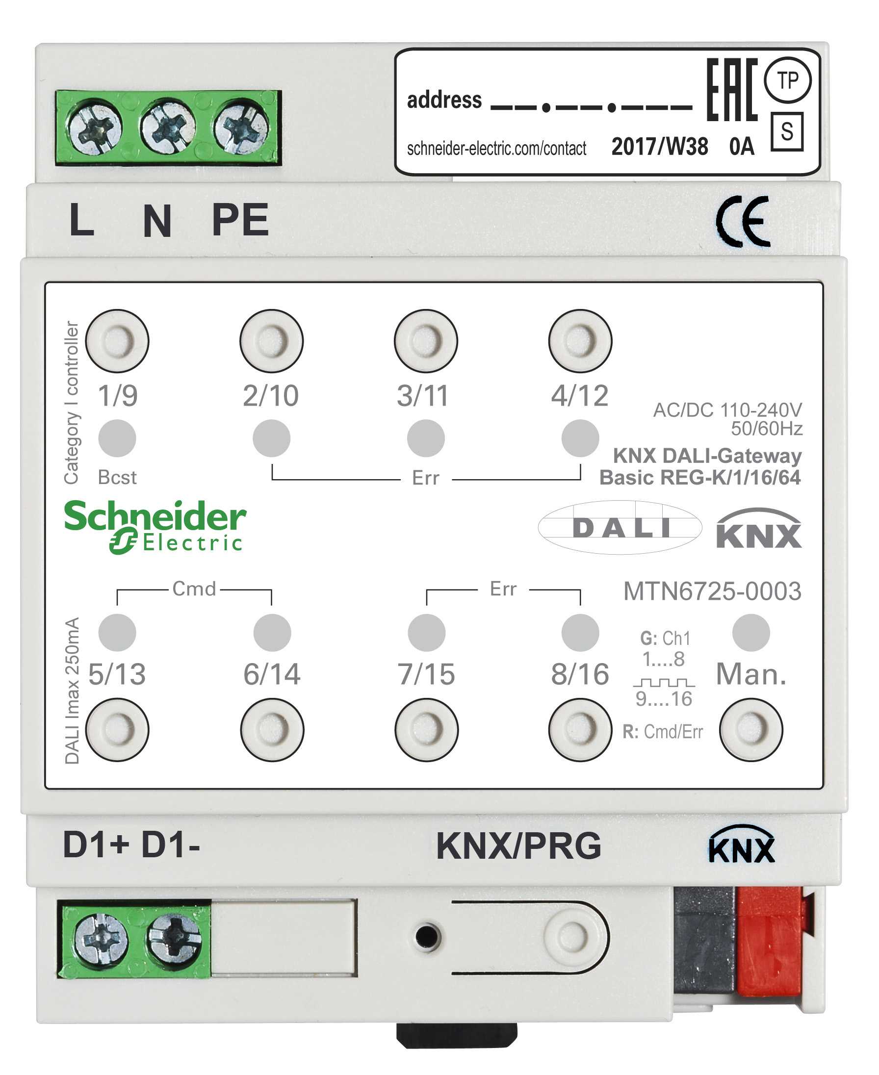 Schneider Electric - KNX DALI-Gateway REG-K/1/16/64