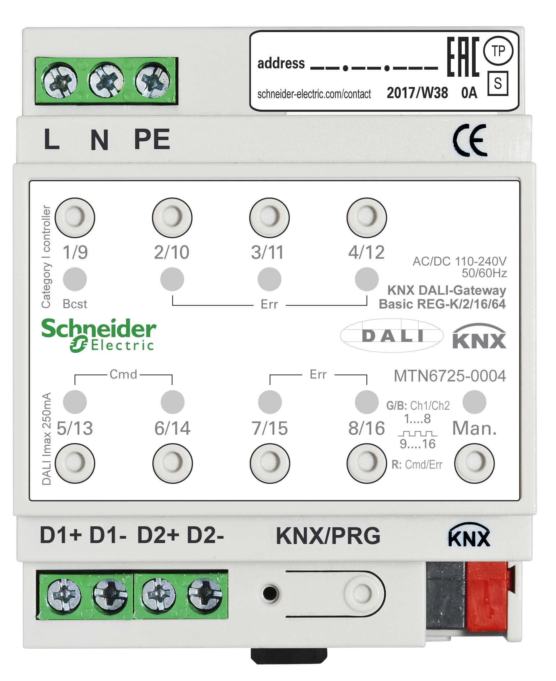Schneider Electric - KNX DALI-Gateway REG-K/2/16/64