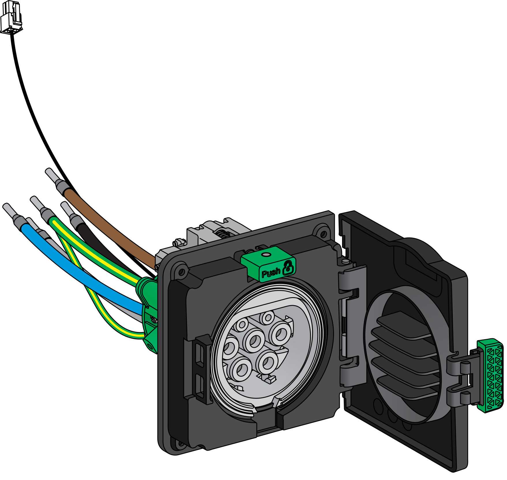 Schneider Electric - EVlink Wallbox - Elbillader - Reservedel - T2-uttak Wallbox 1-fas