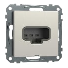 Schneider Electric - Exxact DCL innfelt lampeuttak - vegg med senterplate - fjærkl. - jordet - metall