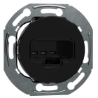 Schneider Electric - Renova DCL innfelt lampeuttak for vegg med senterplate - fjærkl. - Jordet - sort