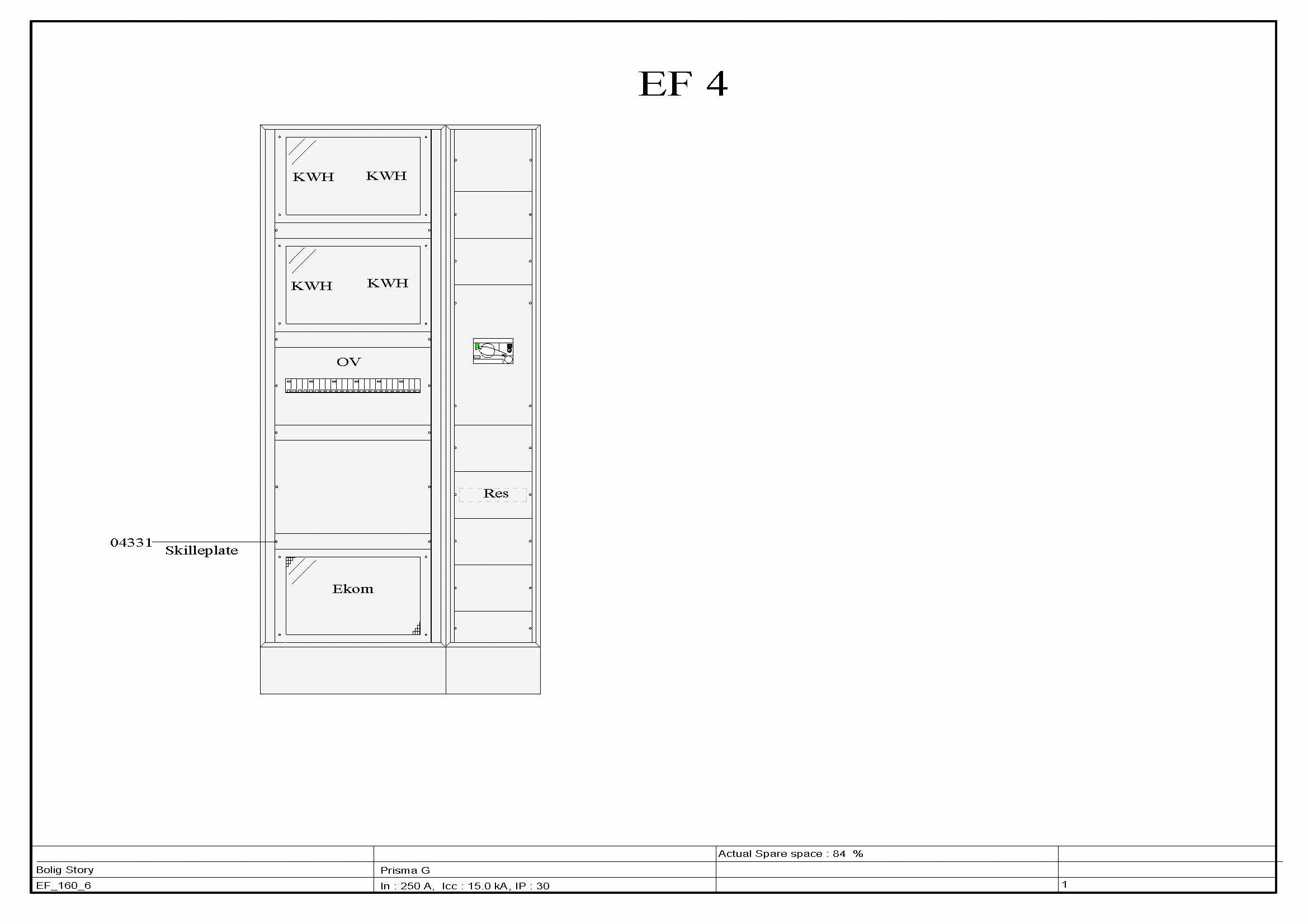 Schneider Electric - Etasjefordeling for 4 leiligheter TN- nett