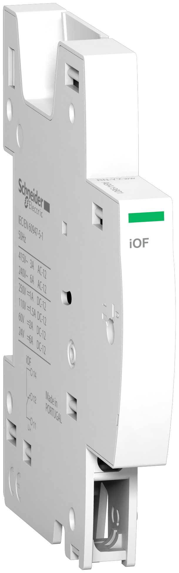 Schneider Electric - iC60 RCBO jordfeilautomat - hjelpekontakt - OF - 1 vekselkontakt