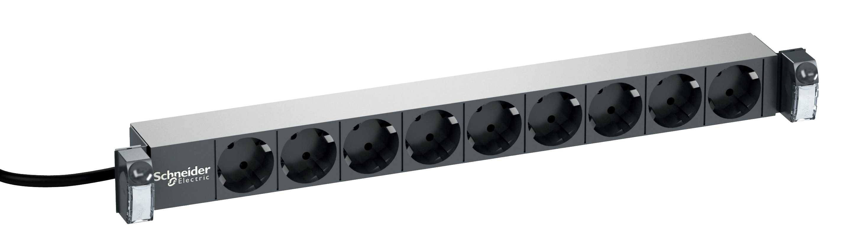 Schneider Electric - Actassi 19" strømlist 1U 9 x schuko 230 V 16 A stikkontakter