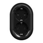 Schneider Electric - Renova påveggs toveis uttak (SCHUKO) med jord og skruterminaler - Sort