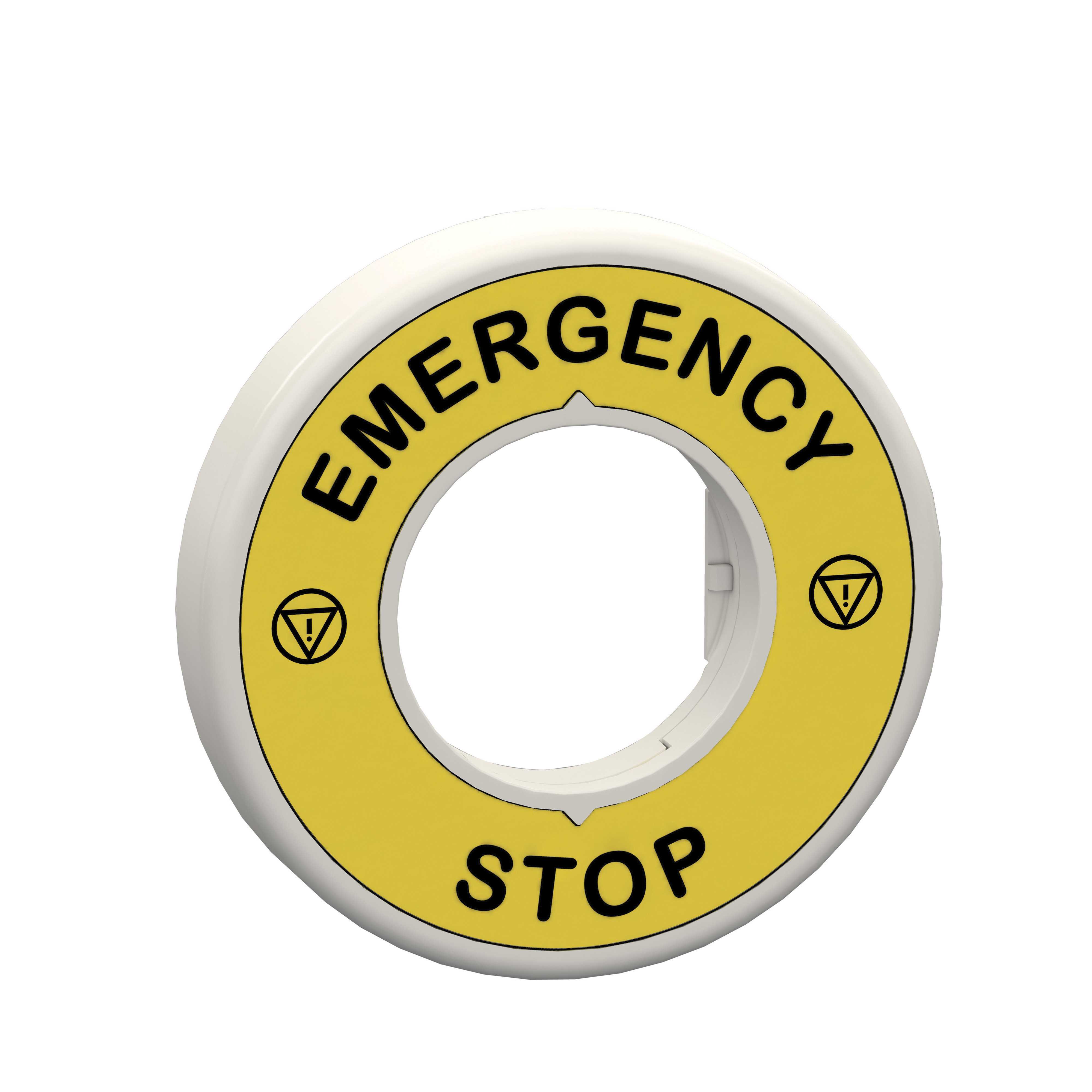 Telemecanique - Nødstoppskilt med rød LED 24V AC/DC og merket "EMERGENCY STOP" 
