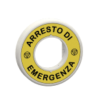 Telemecanique - Nødstoppskilt med rød LED 230VAC og merket "ARRESTO DI EMERGENZA" 