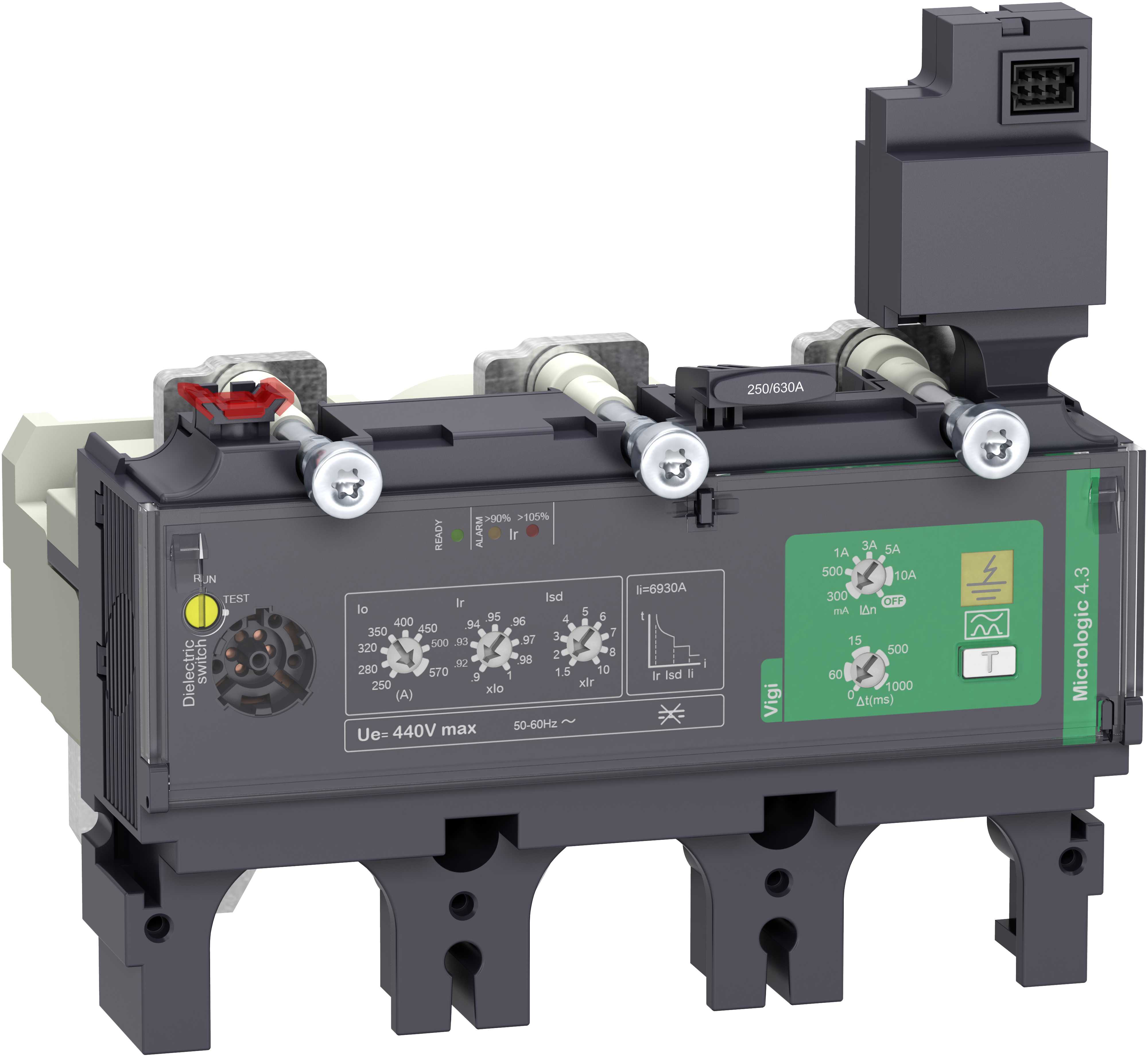Schneider Electric - Vern for effektbryter NSX630, Micrologic 4.3 570A 3p, med Jordfeilvern