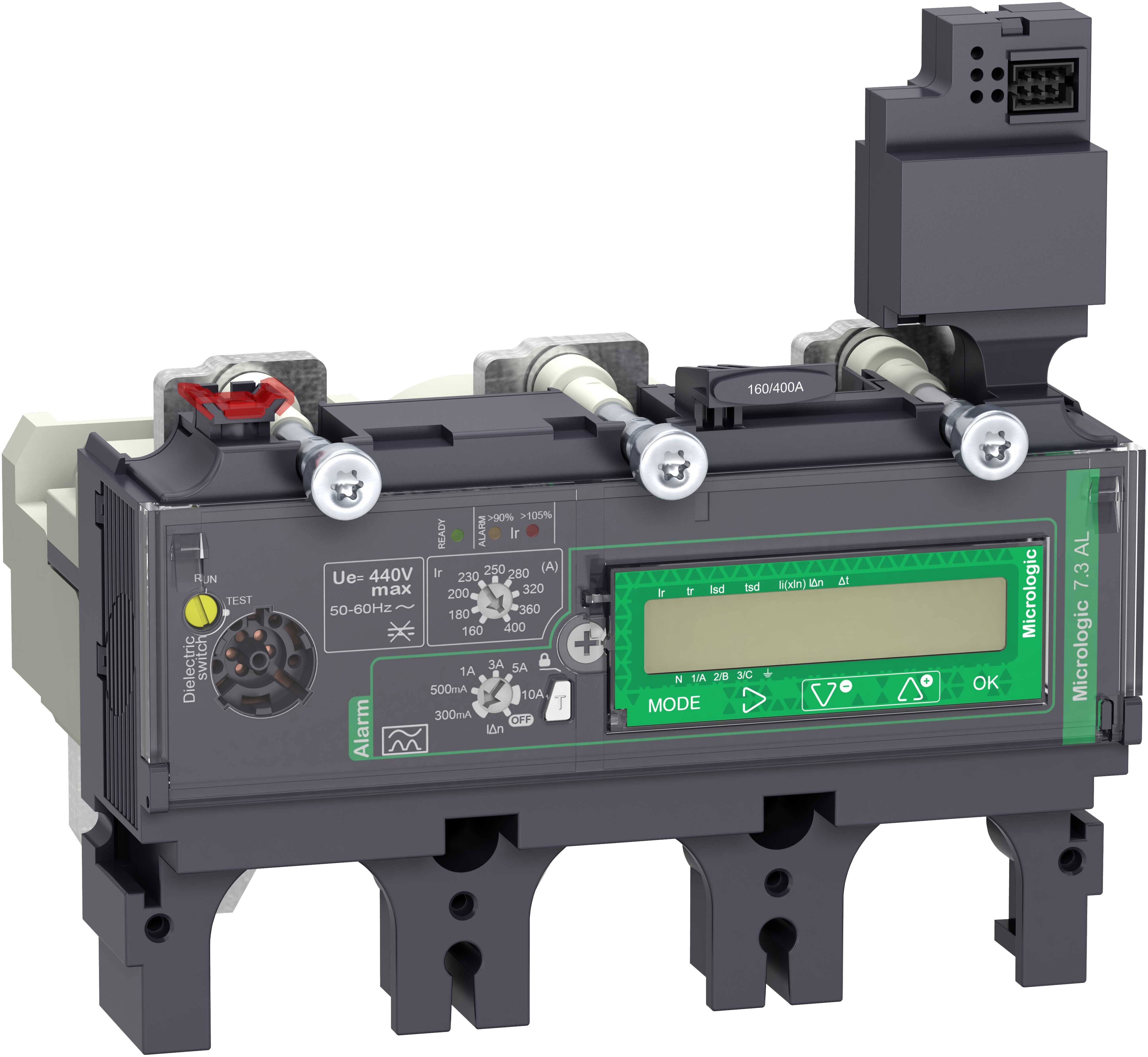 Schneider Electric - Vern for effektbryter NSX400-630, Micrologic 7.3E 400A 3p, med Jordfeilalarm