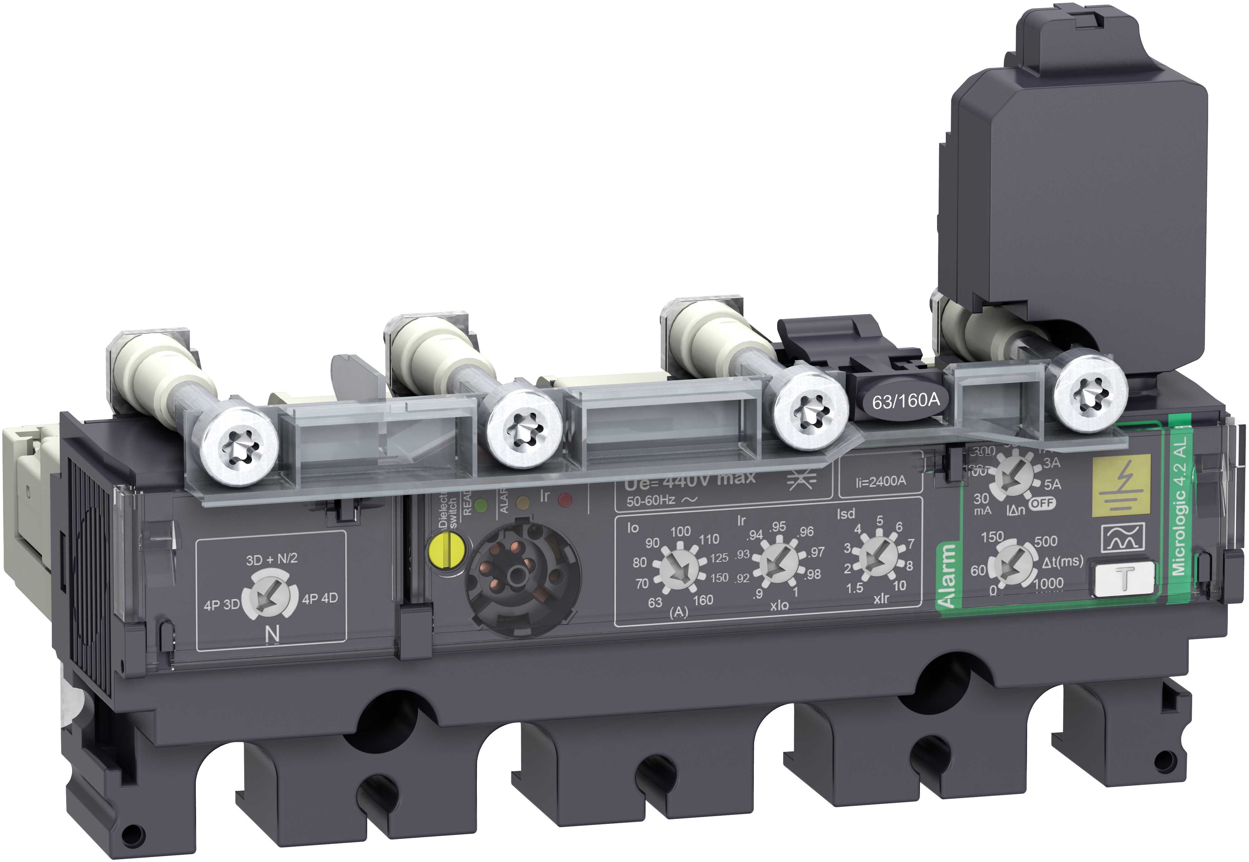 Schneider Electric - Vern for effektbryter NSX100-250, Micrologic 4.2 160A 4p, med Jordfeilalarm