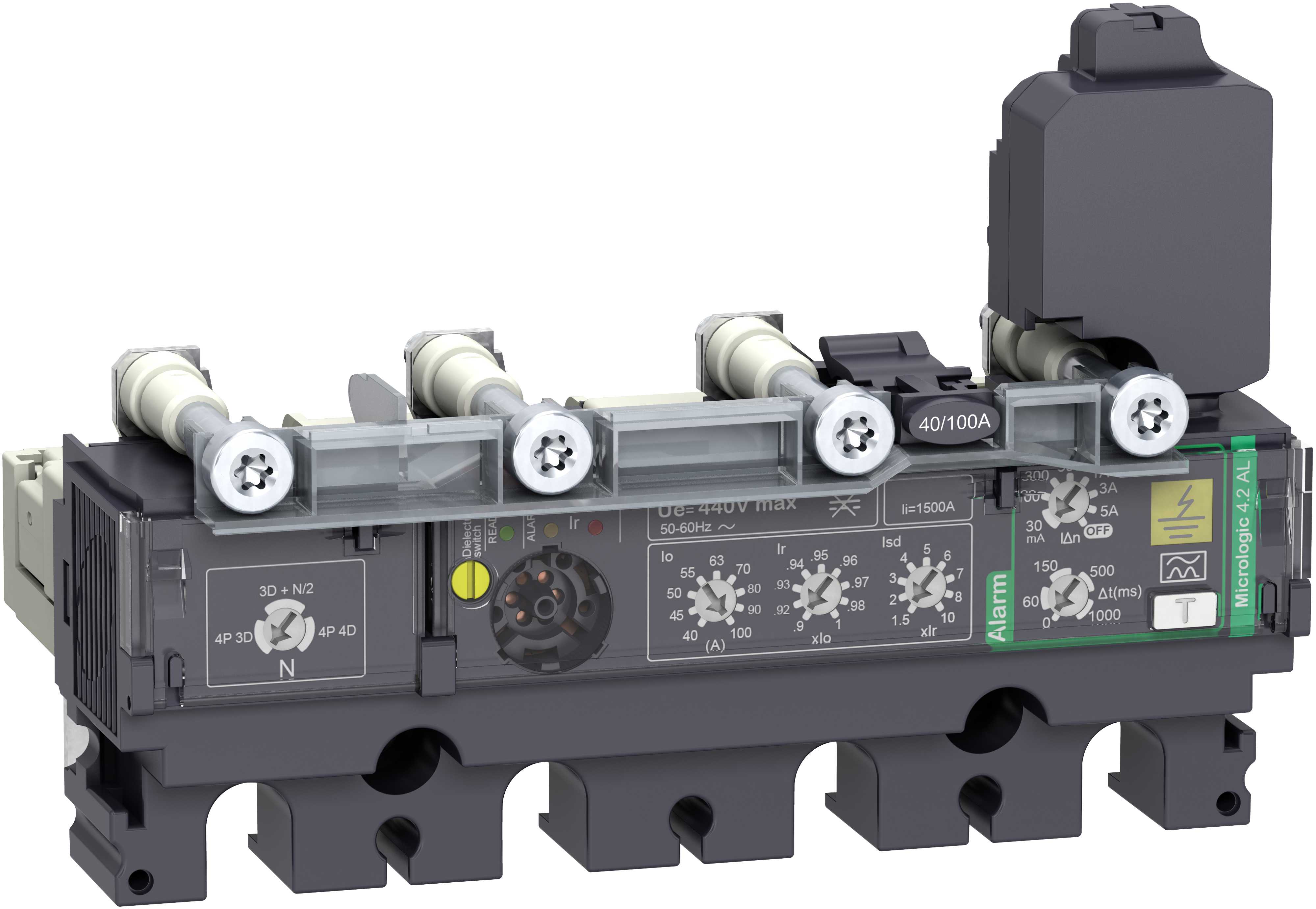 Schneider Electric - Vern for effektbryter NSX100-250, Micrologic 4.2 100A 4p, med Jordfeilalarm