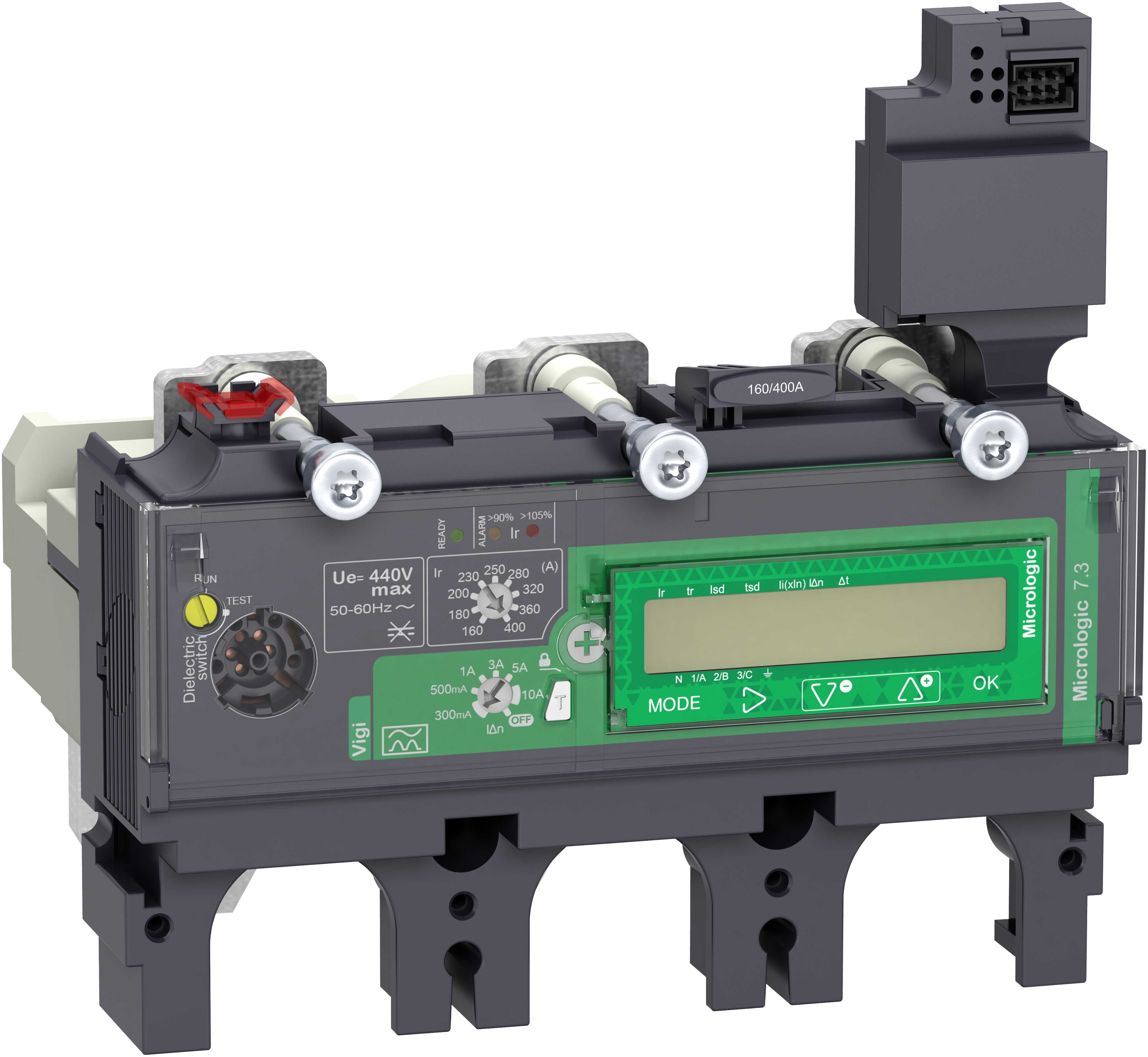Schneider Electric - Vern for effektbryter NSX400-630, Micrologic 7.3E 400A 3p, med Jordfeilvern