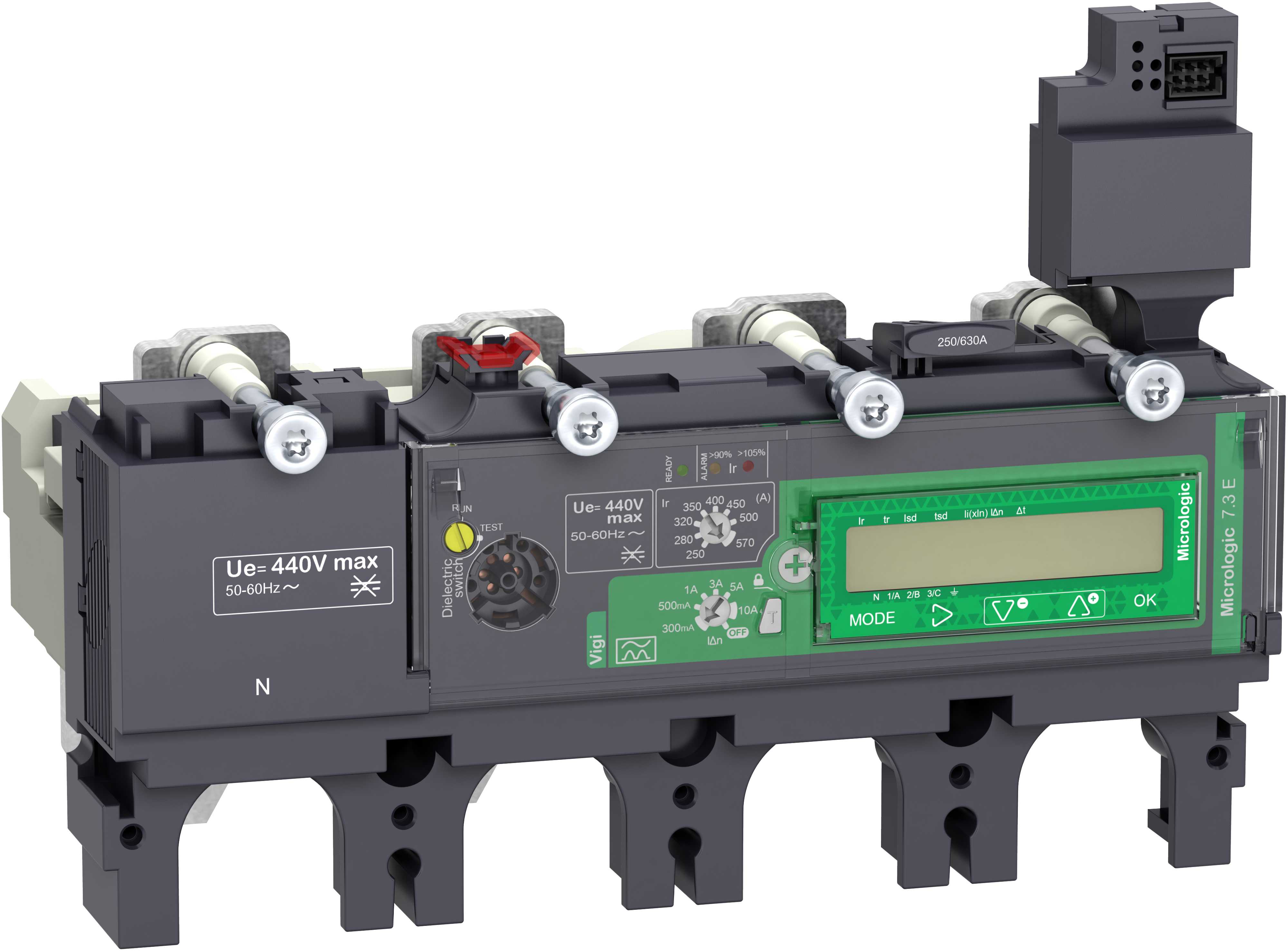Schneider Electric - Vern for effektbryter NSX630, Micrologic 7.3E 570A 4p, med Jordfeilvern