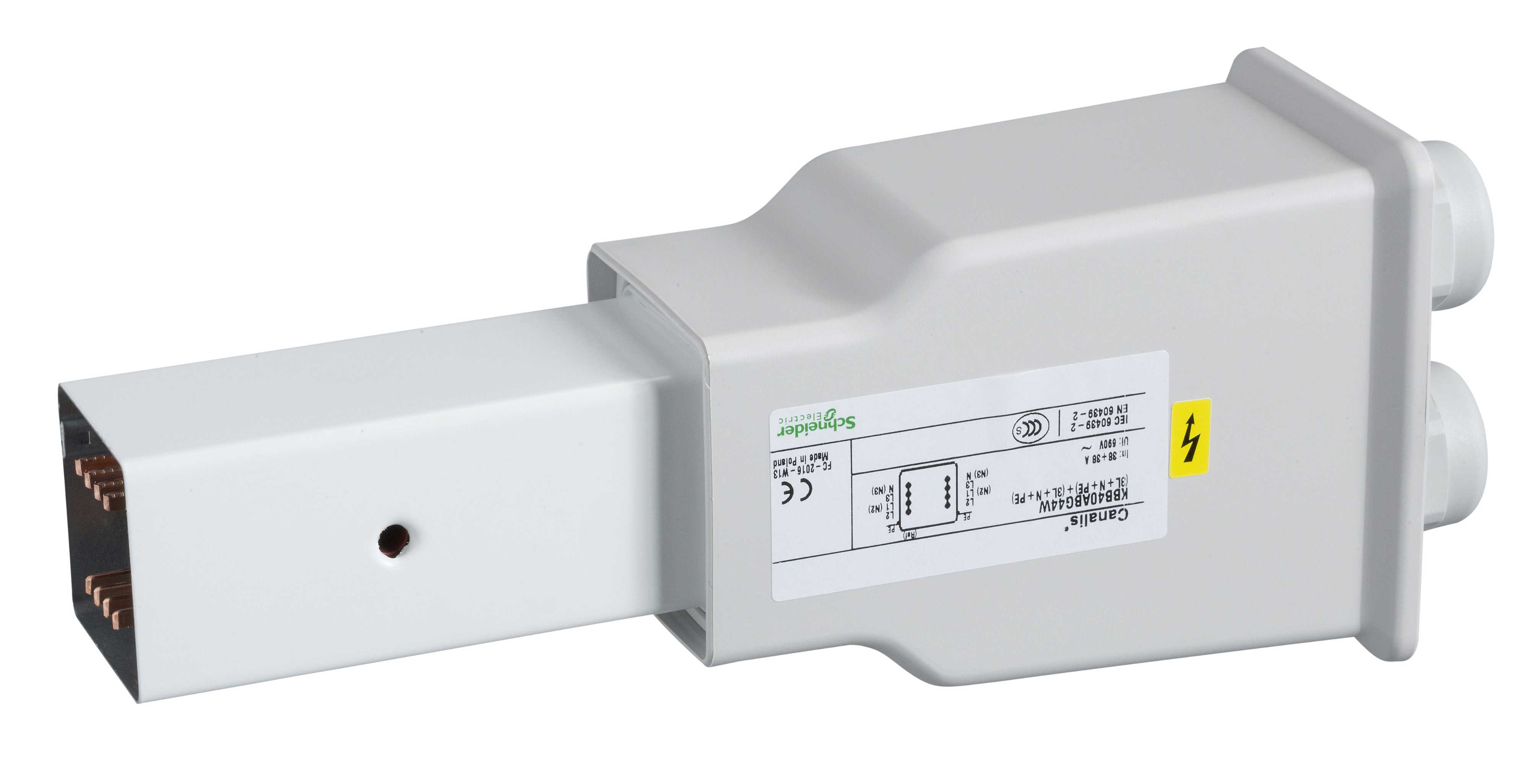 Schneider Electric - Canalis KBB endetilførsel høyre/venstre 40A 2x3L+N isolert PE hvitlakkert