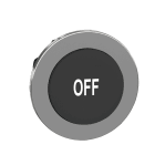 Schneider Electric - Trykknapphode flush i metall med fjærretur og opphøyd trykflate i sort farge med hvit "OFF"