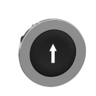 Schneider Electric - Trykknapphode flush i metall med fjærretur og plan trykflate i sort farge med hvit "pil"