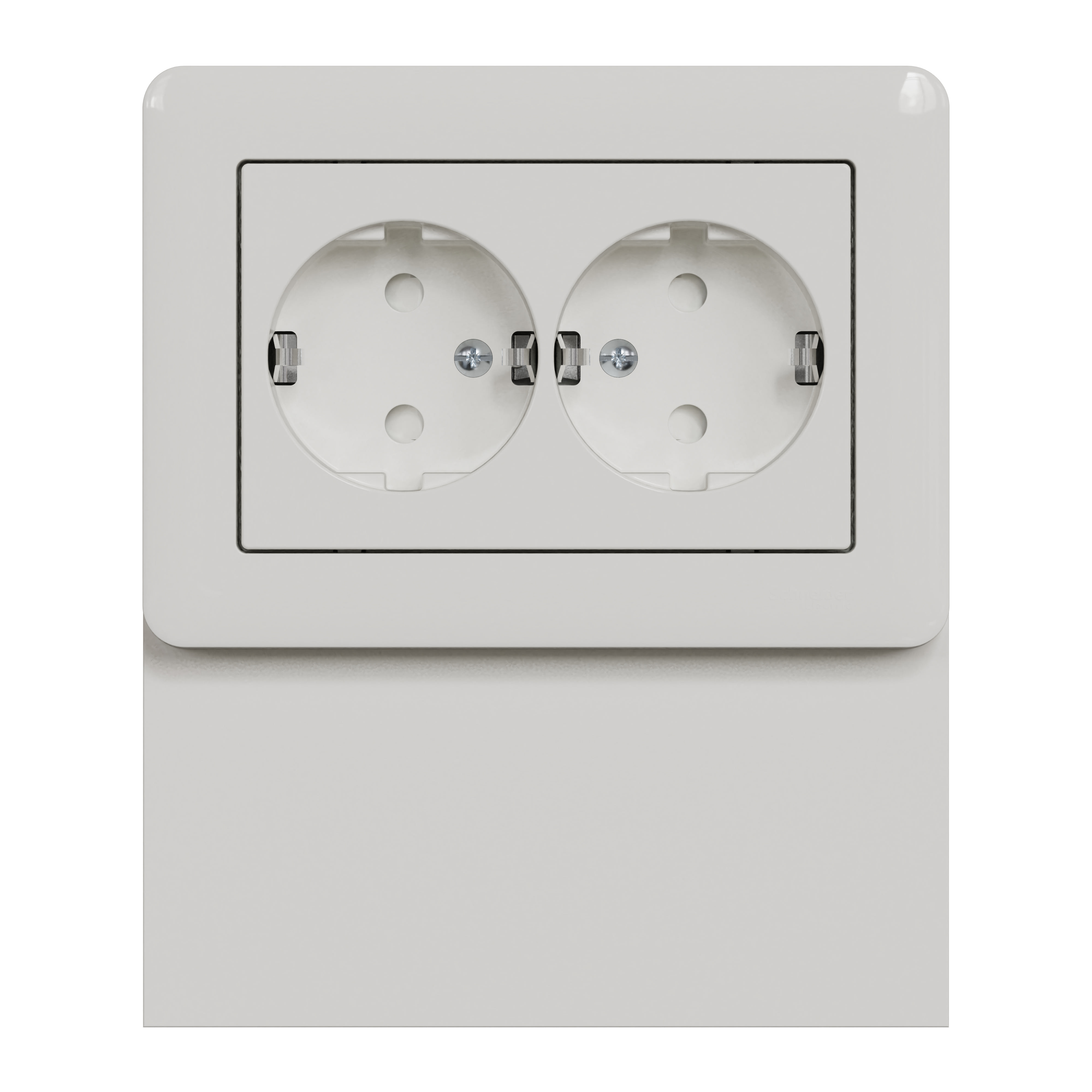 Schneider Electric - Exxact "skirting" boks med forhåndskablet horisontalt toveisuttak - Hvit