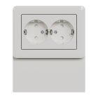 Schneider Electric - Exxact "skirting" boks med forhåndskablet horisontalt toveisuttak - Hvit