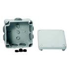 Schneider Electric - Koblingsboks, brannboks, Mureva, skrulokk, 7 kabelinnføringer, påvegg, IP55, 105x105x55mm, Grå