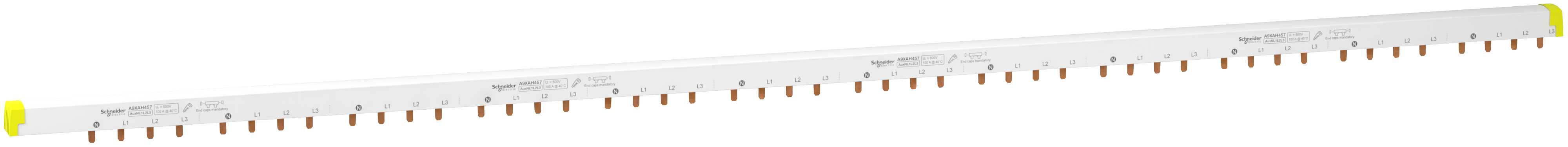 Schneider Electric - Samleskinne 4P 9mm+NL1L2L3 57 mod iC60 automatsikring med hjelpekontakt montert