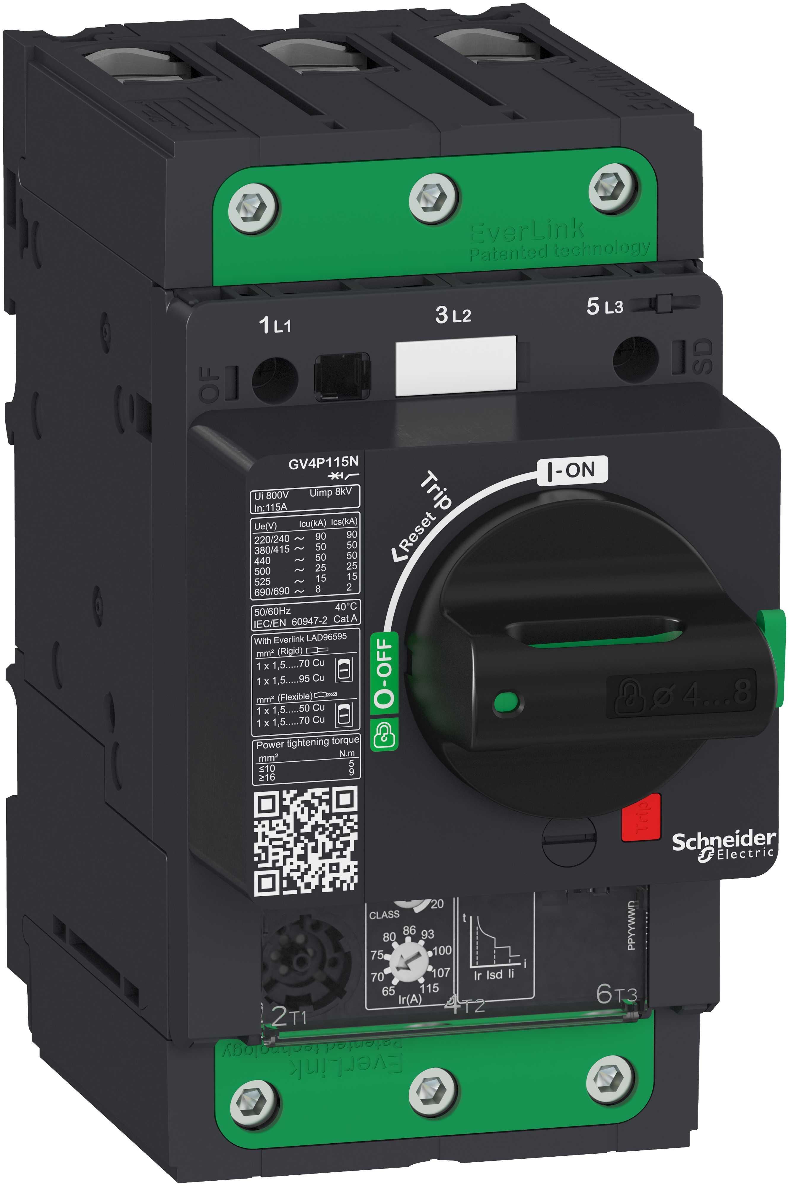 Schneider Electric - Motorvernbryter GV4P Therm/Mag 50A 50kA Elink