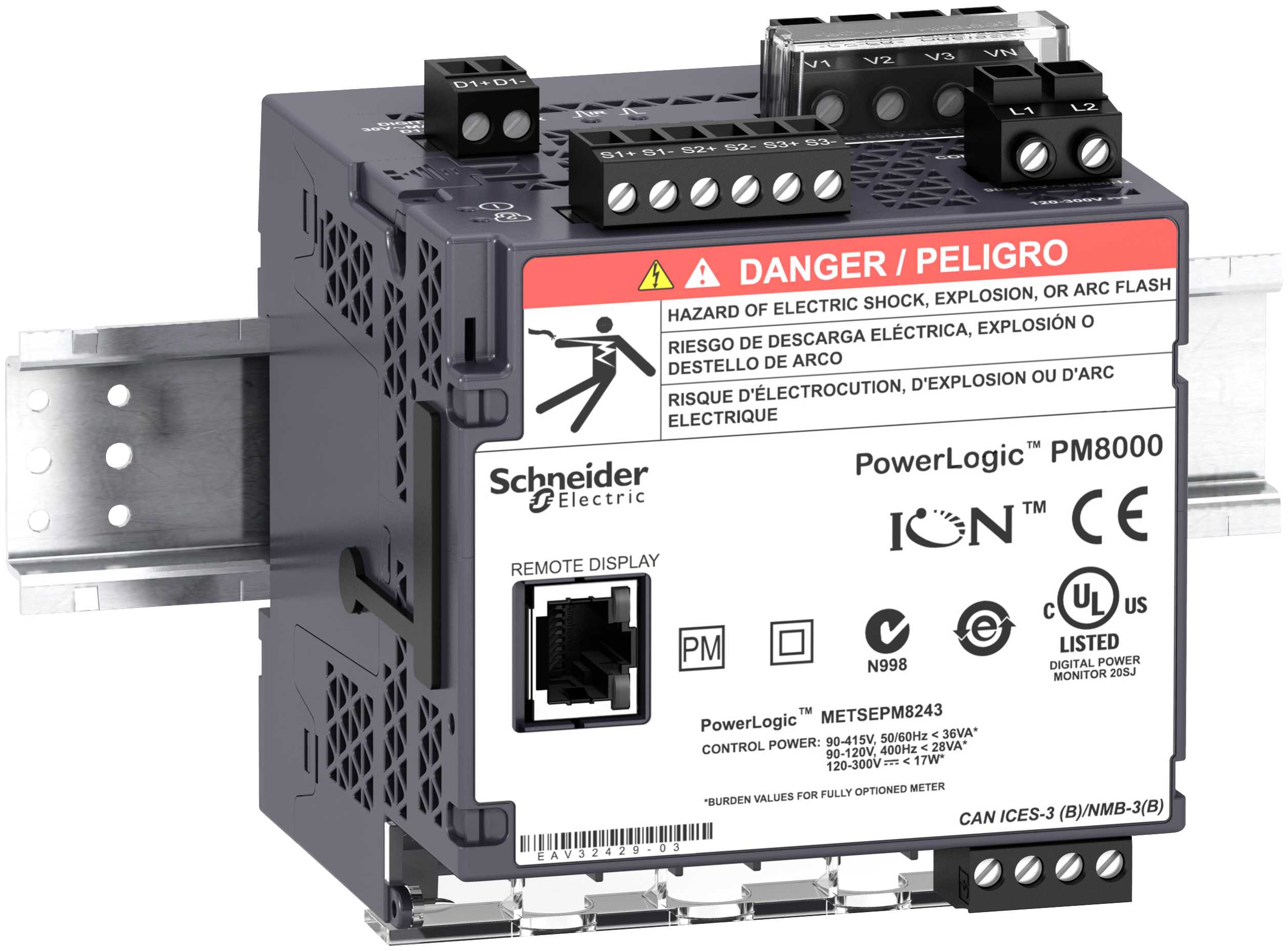 Schneider Electric - PM8243 nettanaly, DIN u/displ,