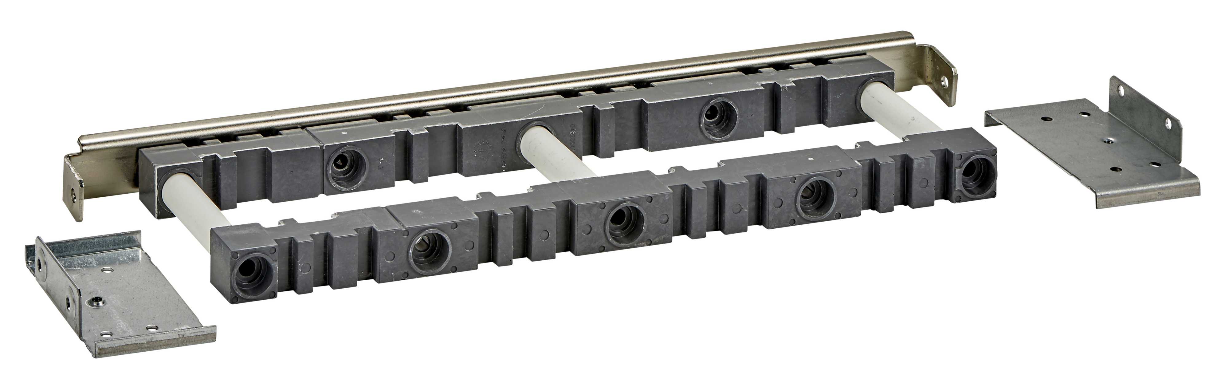 Schneider Electric - Skinneholder, horisontal for 10mm, Dybde 600, 115mm senter faseavstand