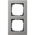 GIRA - Ramme E2 Flat montering Edelstål 2 hull