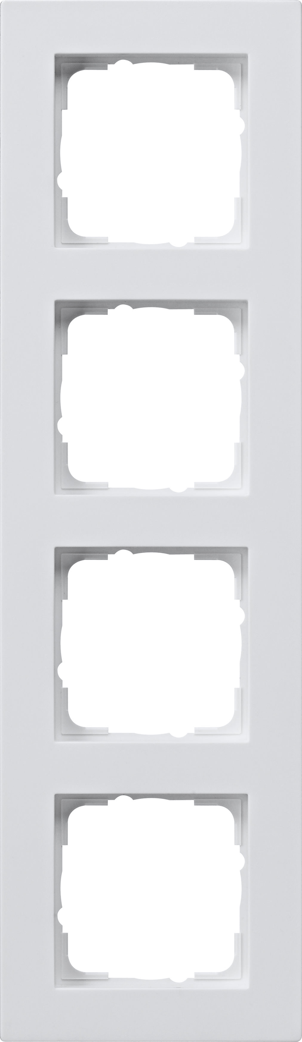 GIRA - Ramme E2 Flat montering Renhvit matt 4 hull