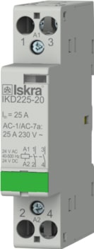 Iskra - Installasjonskontaktor 2 polt, 25A, 24VAC/DC spole