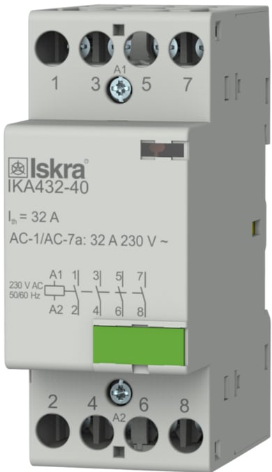 Function - Installasjonskontaktor 4 polt, 32A, 230VAC spole