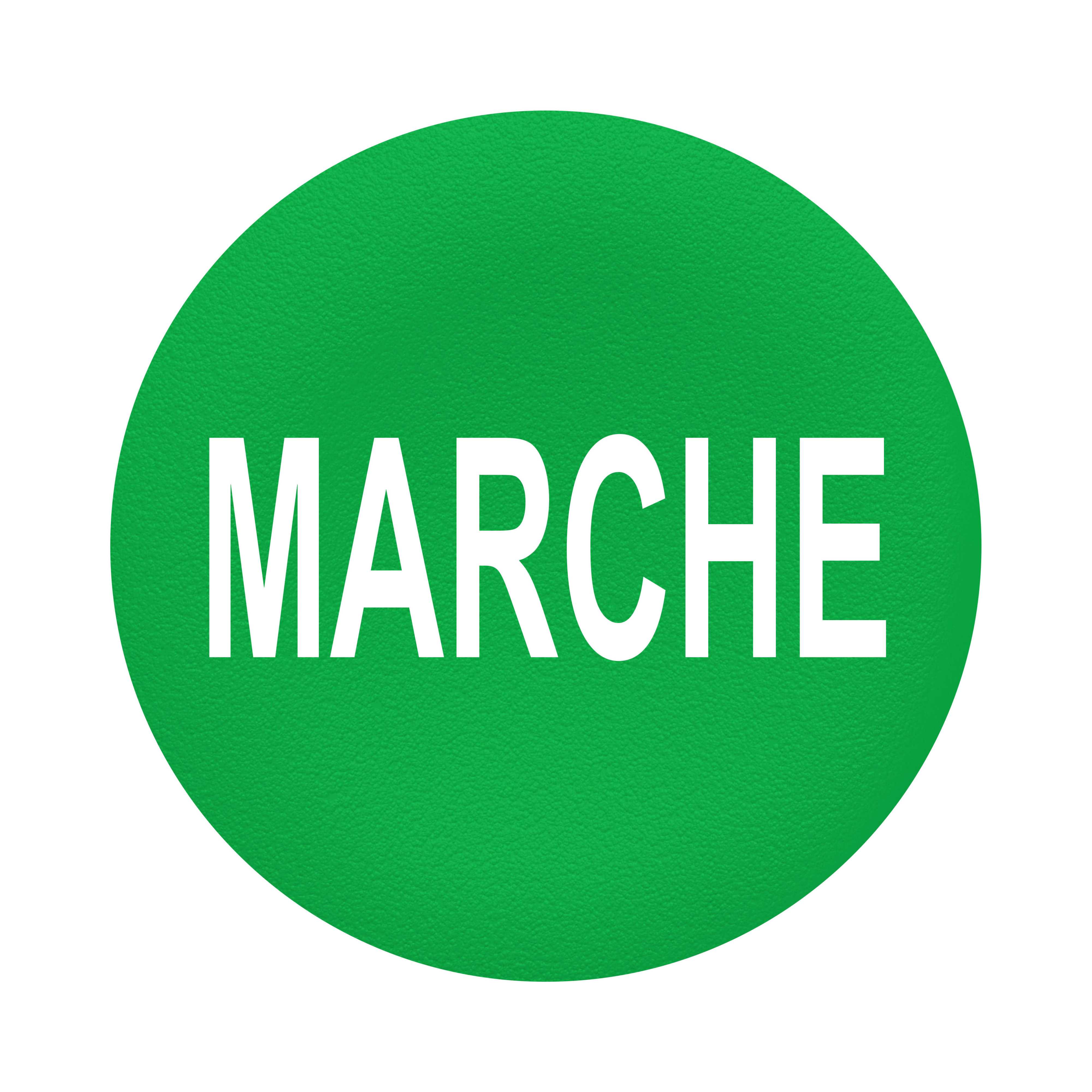 Schneider Electric - Trykknapphette for flush trykknapper uten kalott i grønn med hvit "MARCHE"