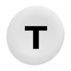 Schneider Electric - Trykknapphette for flush trykknapper uten kalott i hvit med sort "T"
