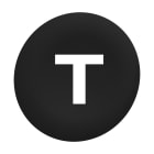 Schneider Electric - Trykknapphette for flush trykknapper uten kalott i sort med hvit "T"