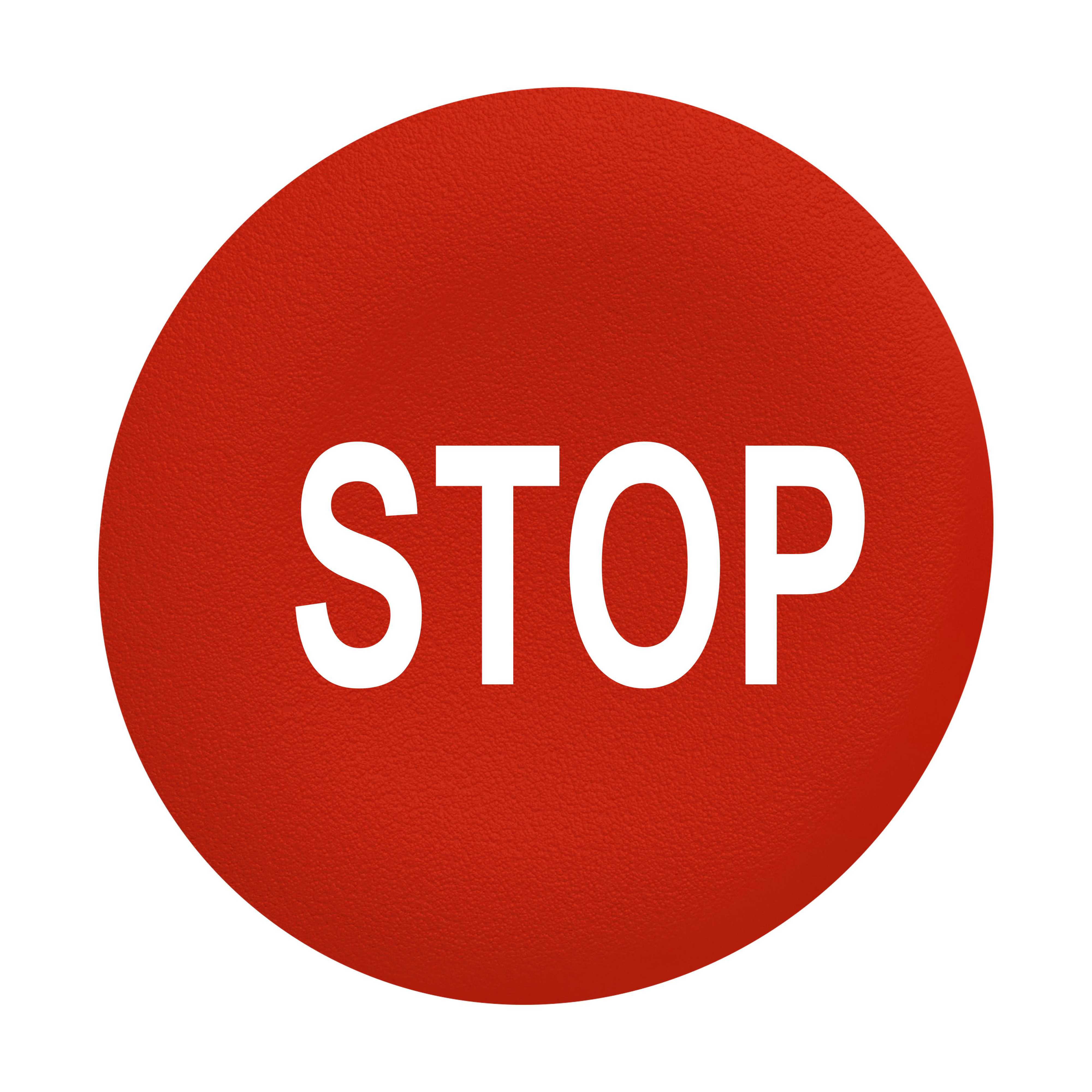 Schneider Electric - Trykknapphette for flush trykknapper uten kalott i rød med hvit "STOP"
