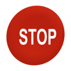 Schneider Electric - Trykknapphette for flush trykknapper uten kalott i rød med hvit "STOP"