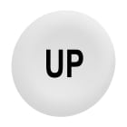 Schneider Electric - Trykknapphette for flush trykknapper uten kalott i hvit med sort "UP"