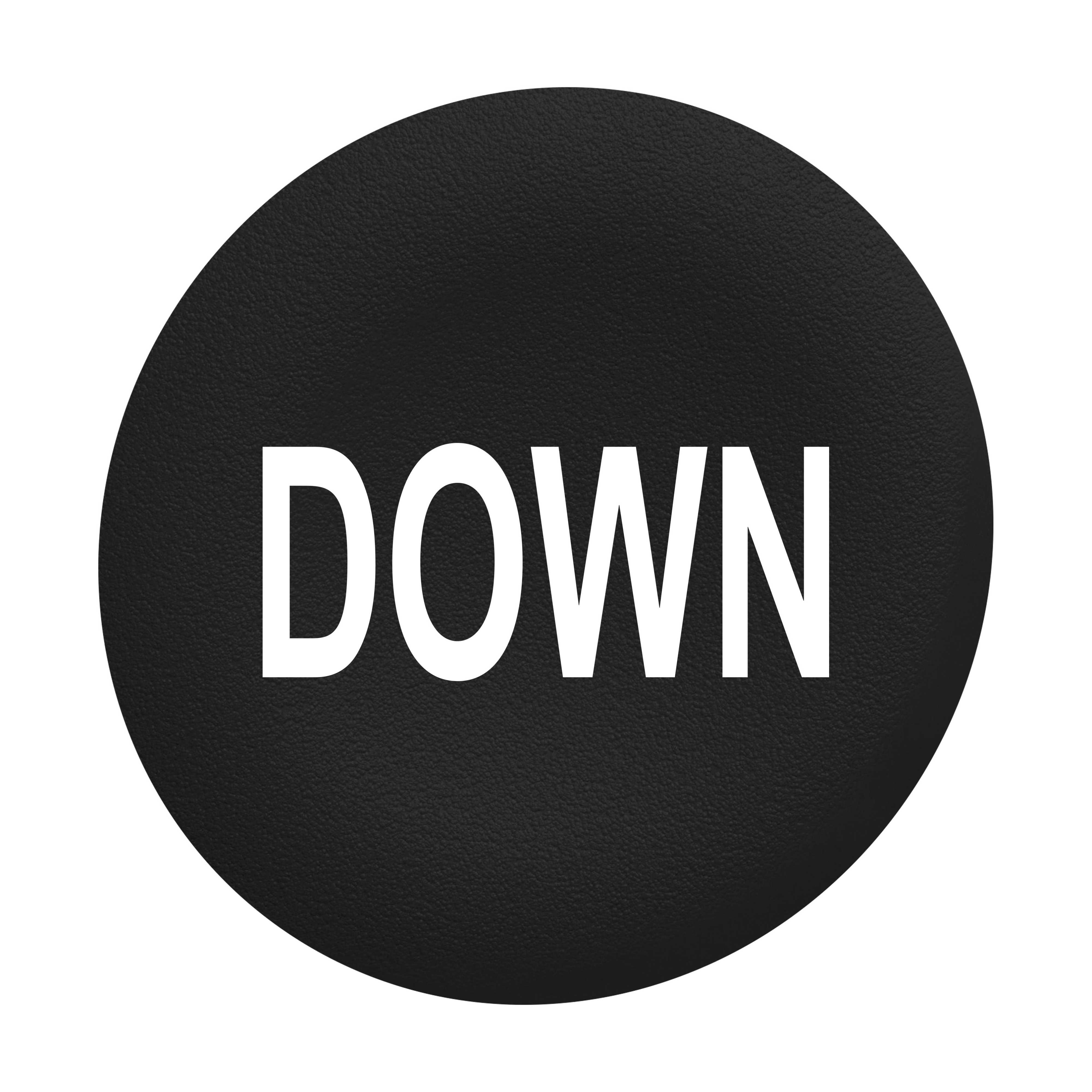 Schneider Electric - Trykknapphette for flush trykknapper uten kalott i sort med hvit "DOWN"