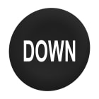 Schneider Electric - Trykknapphette for flush trykknapper uten kalott i sort med hvit "DOWN"